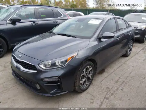 3KPF24AD7ME364605 — 2021 Kia Forte, photo 3 from IAAI, Left side