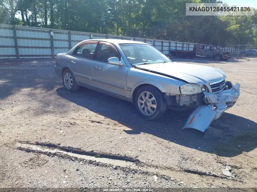 2005 Kia Optima Ex V6/Lx V6 VIN KNAGD128455421836 фото 2