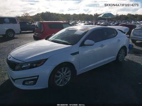 5XXGN4A73FG514273 — 2015 Kia Optima, photo 2 from IAAI, Rear end