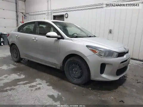 3KPA24AD3LE320643 — 2020 Kia Rio, უკანა ნაწილი, ფოტოები შეკეთებამდე