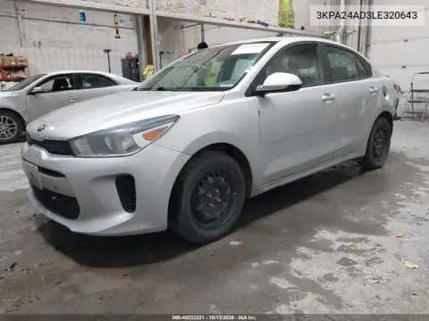 3KPA24AD3LE320643 — 2020 Kia Rio, Tył, zdjęć przed naprawą