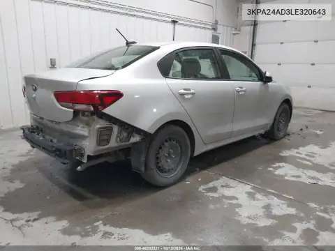 3KPA24AD3LE320643 — 2020 Kia Rio, ფოტო 5, IAAI 23.10.2026, უკანა ნაწილი