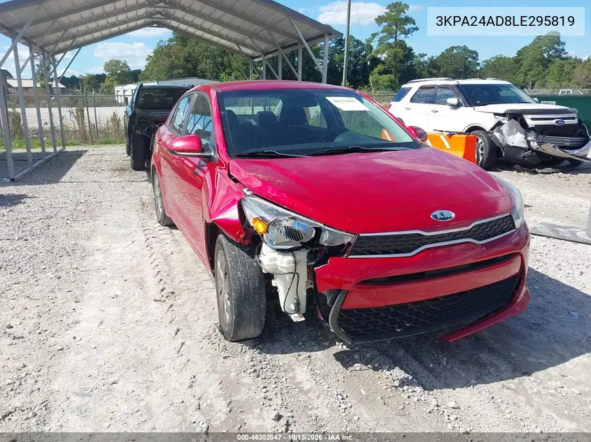 3KPA24AD8LE295819 — 2020 Kia Rio, фото 2 с аукциона IAAI, Передняя часть справа