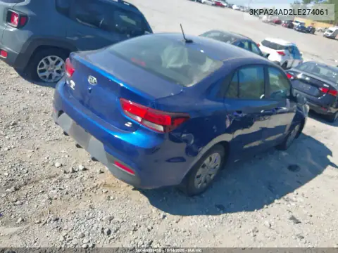 3KPA24AD2LE274061 — 2020 Kia Rio, photo 4 from IAAI, All-over damage