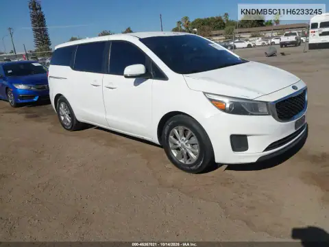 KNDMB5C11H6233245 — 2017 Kia Sedona, передняя часть слева, фото до ремонта