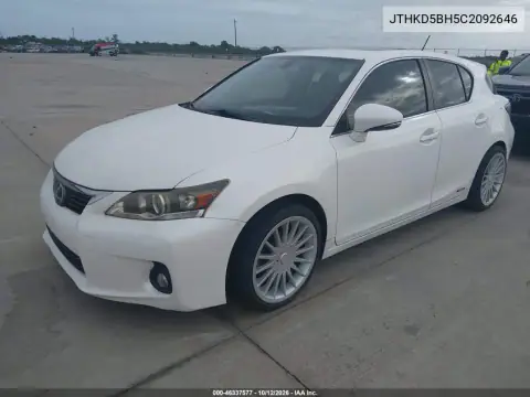 JTHKD5BH5C2092646 — 2012 Lexus CT, photo 2 from IAAI 16.10.2026, Normal wear
