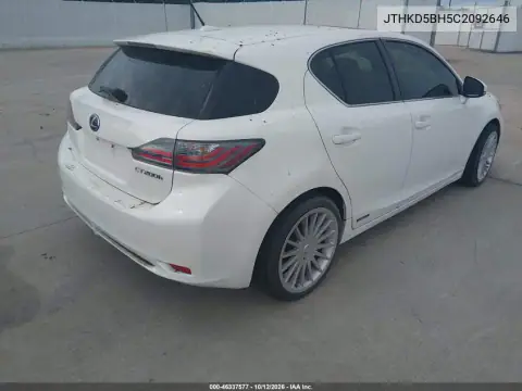 JTHKD5BH5C2092646 — 2012 Lexus CT, photo 4 from IAAI 16.10.2026, Normal wear