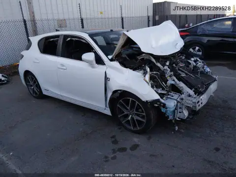 JTHKD5BHXH2289528 — 2017 Lexus CT, Przód, zdjęć przed naprawą