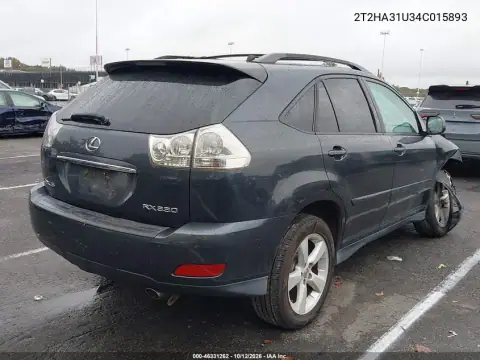 2T2HA31U34C015893 — 2004 Lexus RX, foto 4 de IAAI, Parte delantera