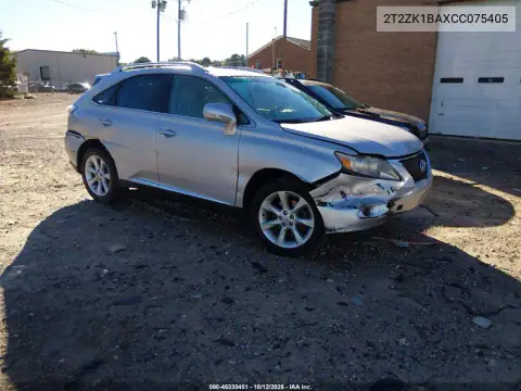 2T2ZK1BAXCC075405 — 2012 Lexus RX, Lado derecho, fotos antes de reparar
