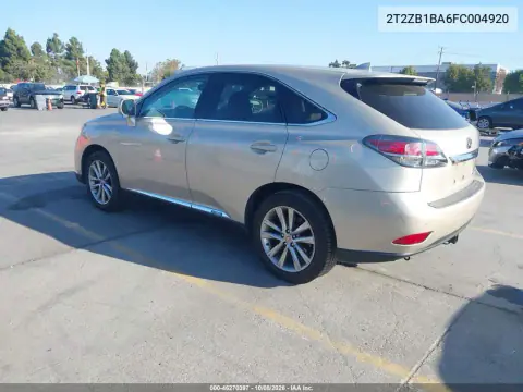 2015 Lexus Rx 450H VIN 2T2ZB1BA6FC004920 фото 4
