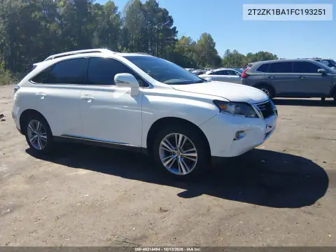 2T2ZK1BA1FC193251 — 2015 Lexus RX, წინა ნაწილი, ფოტოები შეკეთებამდე