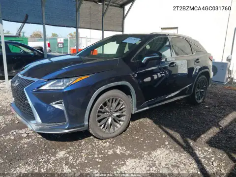 2T2BZMCA4GC031760 — 2016 Lexus RX, photo 3 from IAAI, Right rear
