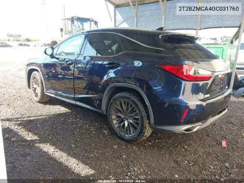 2T2BZMCA4GC031760 — 2016 Lexus RX, photo 4 from IAAI, Right rear