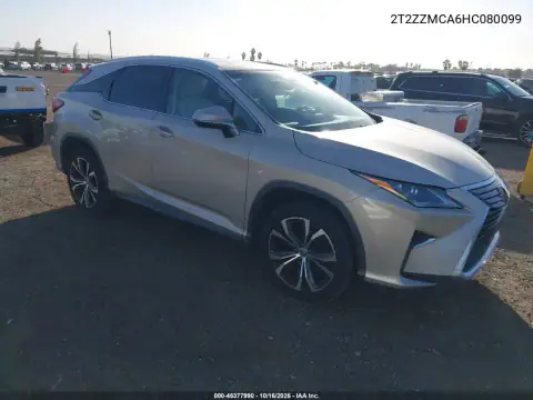2T2ZZMCA6HC080099 — 2017 Lexus RX, Tył, zdjęć przed naprawą