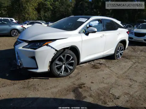 2T2ZZMCA1JC107652 — 2018 Lexus RX, photo 2 from IAAI, Front end