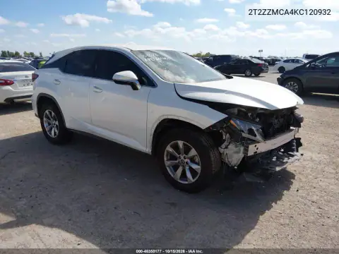 2T2ZZMCA4KC120932 — 2019 Lexus RX, Parte delantera, fotos antes de reparar