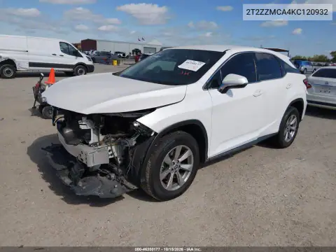 2T2ZZMCA4KC120932 — 2019 Lexus RX, ფოტო 2, IAAI 28.10.2026, წინა ნაწილი