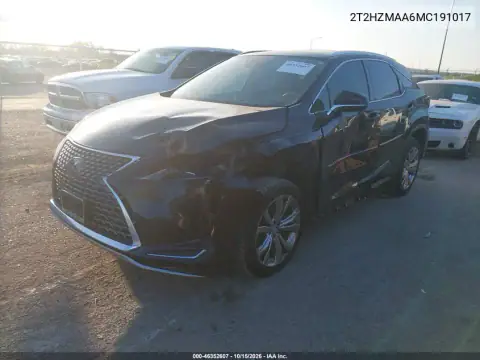 2T2HZMAA6MC191017 — 2021 Lexus RX, zdjęcie 3 z IAAI, Lewy przód