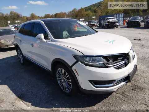 2LMPJ8LR4HBL29430 — 2017 Lincoln MKX, წინა ნაწილი, ფოტოები შეკეთებამდე