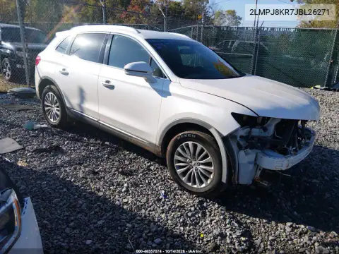2LMPJ8KR7JBL26271 — 2018 Lincoln MKX, წინა ნაწილი, ფოტოები შეკეთებამდე