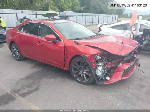JM1GL1W52H1103120 — 2017 Mazda 6, წინა ნაწილი, ფოტოები შეკეთებამდე