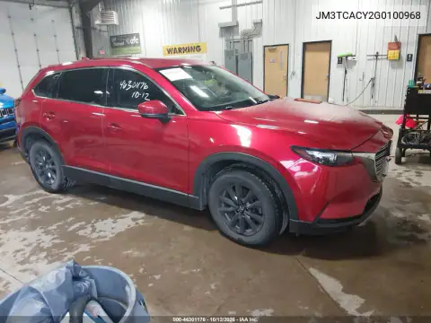 JM3TCACY2G0100968 — 2016 Mazda CX-9, ПЕРЕДНЯЯ ЧАСТЬ, фото до ремонта