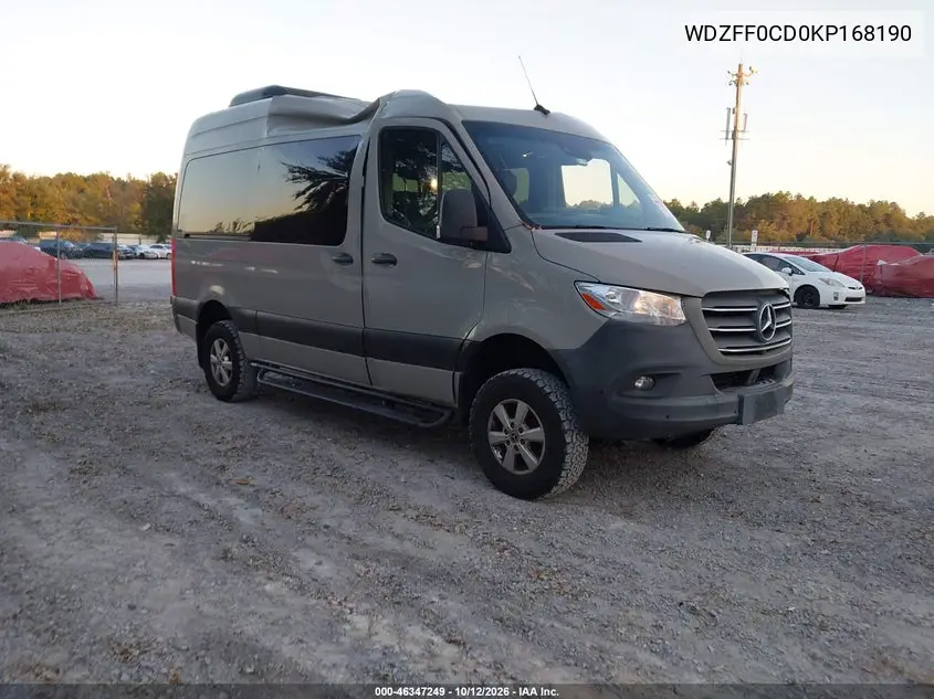 2019 Mercedes-Benz Sprinter 2500 High Roof V6 VIN WDZFF0CD0KP168190 фото 2