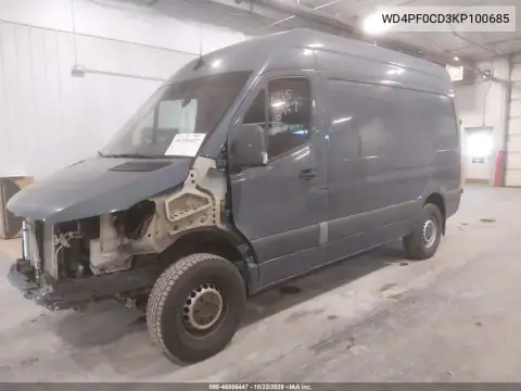 WD4PF0CD3KP100685 — 2019 Mercedes Sprinter, ფოტო 3, IAAI 03.11.2026, წინა ნაწილი