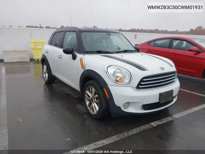 2012 Mini Cooper Countryman VIN WMWZB3C50CWM01931 фото 2