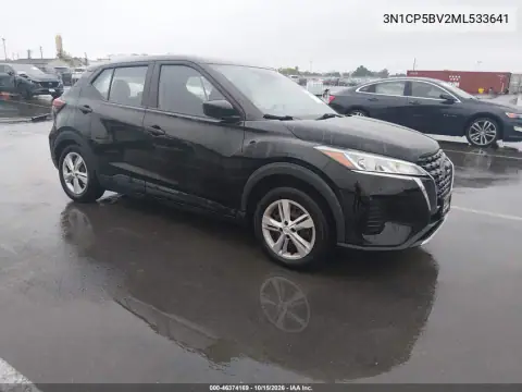 3N1CP5BV2ML533641 — 2021 Nissan Kicks, უკანა მარცხენა ნაწილი, ფოტოები შეკეთებამდე