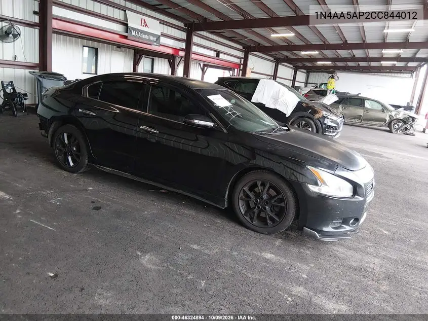 2012 Nissan Maxima 3.5 Sv VIN 1N4AA5AP2CC844012 фото 2