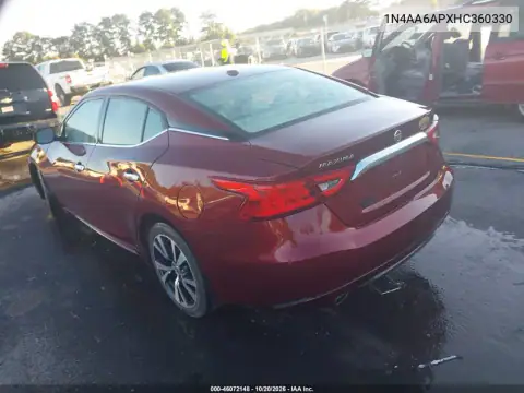 1N4AA6APXHC360330 — 2017 Nissan Maxima, photo 3 from IAAI 28.10.2026, Normal wear