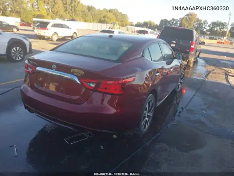 1N4AA6APXHC360330 — 2017 Nissan Maxima, photo 4 from IAAI 28.10.2026, Normal wear