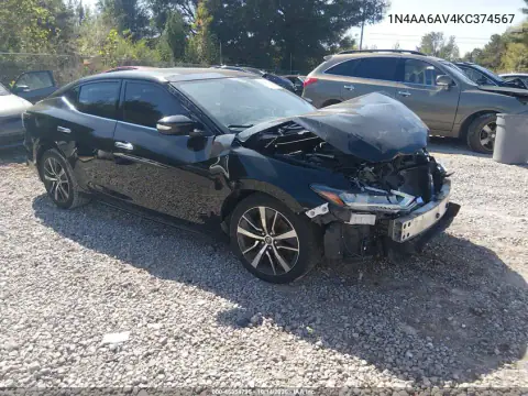 1N4AA6AV4KC374567 — 2019 Nissan Maxima, Передня частина, фото до ремонту