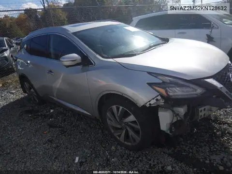 5N1AZ2MS2KN128632 — 2019 Nissan Murano, Передняя часть, фото до ремонта