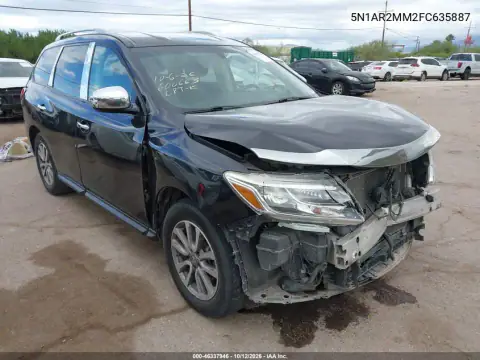 5N1AR2MM2FC635887 — 2015 Nissan Pathfinder, Parte delantera, fotos antes de reparar