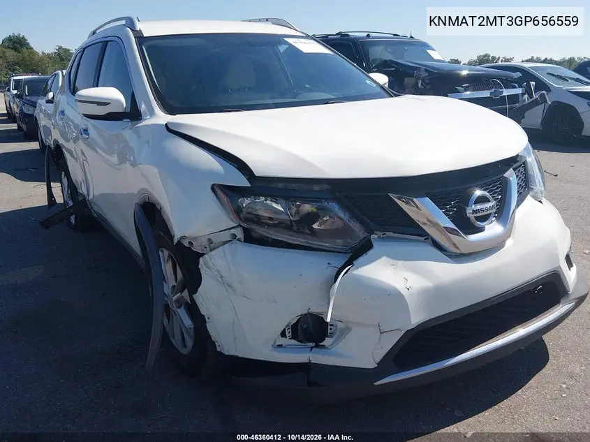 KNMAT2MT3GP656559 — 2016 Nissan Rogue, ფოტო 2, IAAI, წინა ნაწილი