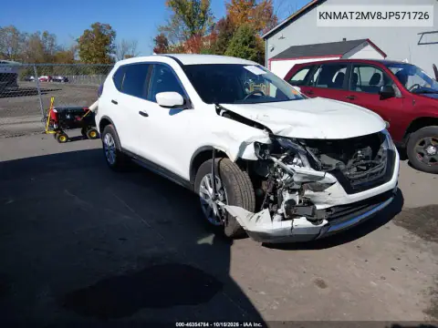KNMAT2MV8JP571726 — 2018 Nissan Rogue, წინა მარჯვენა ნაწილი, ფოტოები შეკეთებამდე
