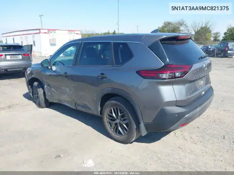 5N1AT3AA9MC821375 — 2021 Nissan Rogue, photo 4 from IAAI, Left side