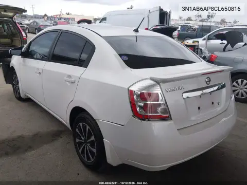 2012 Nissan Sentra 2.0 VIN 3N1AB6AP8CL650816 фото 3