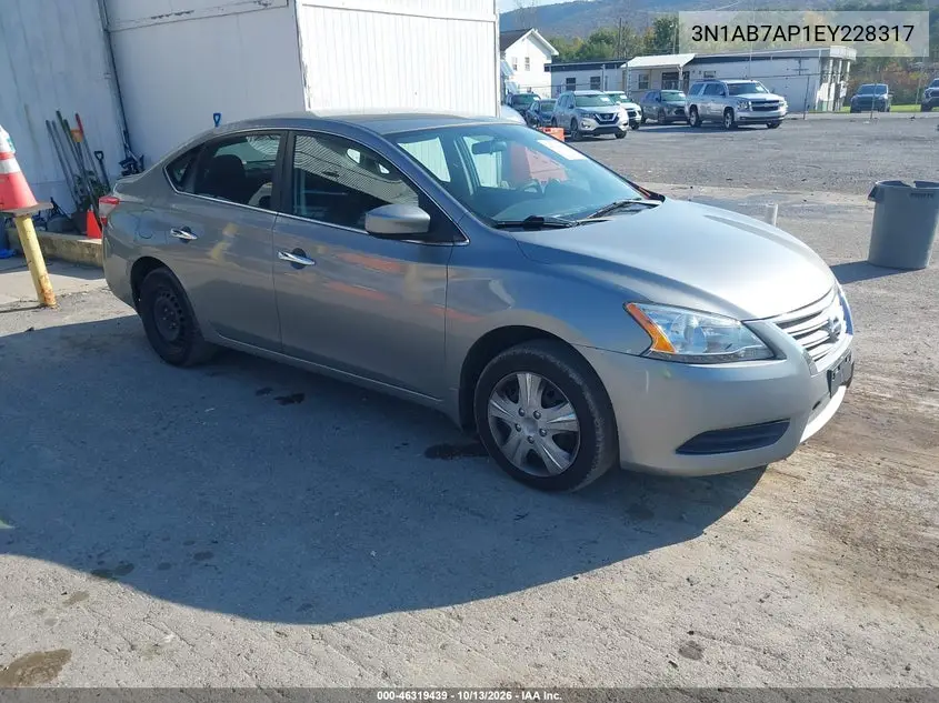 3N1AB7AP1EY228317 — 2014 Nissan Sentra, фото 2 с аукциона IAAI, Задняя часть слева