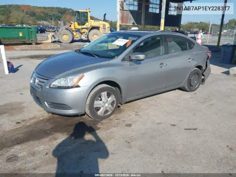 3N1AB7AP1EY228317 — 2014 Nissan Sentra, фото 3 с аукциона IAAI, Задняя часть слева