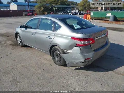3N1AB7AP1EY228317 — 2014 Nissan Sentra, фото 4 с аукциона IAAI, Задняя часть слева