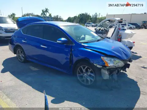 3N1AB7AP8FY294719 — 2015 Nissan Sentra, photo 2 from IAAI, Front and rear