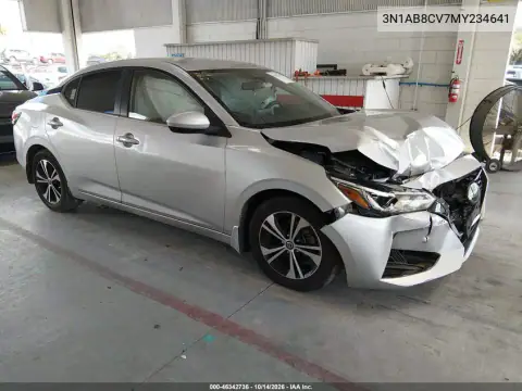 3N1AB8CV7MY234641 — 2021 Nissan Sentra, Передняя часть, фото до ремонта