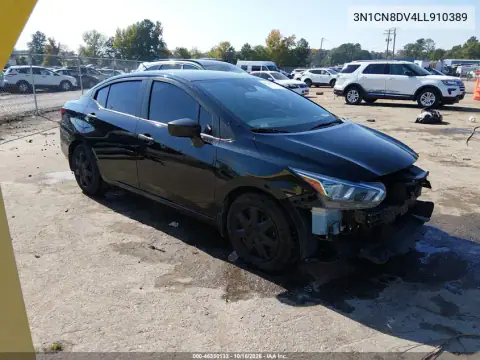 3N1CN8DV4LL910389 — 2020 Nissan Versa, передняя часть слева, фото до ремонта