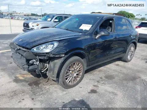 WP1AA2A24HKA82455 — 2017 Porsche Cayenne, foto 2 de IAAI, Parte delantera
