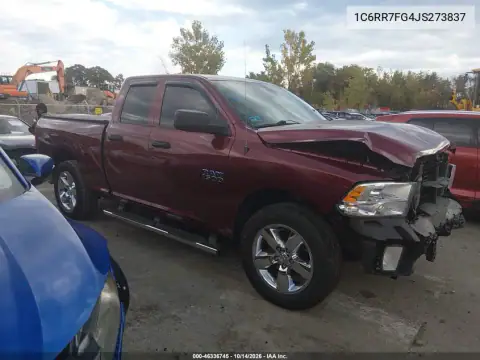 1C6RR7FG4JS273837 — 2018 RAM 1500, Parte delantera, fotos antes de reparar
