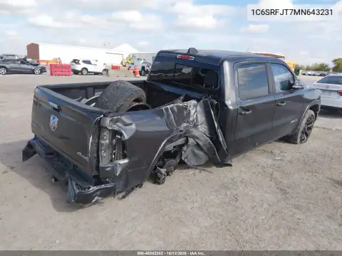 1C6SRFJT7MN643231 — 2021 RAM 1500, photo 5 from IAAI, Front end